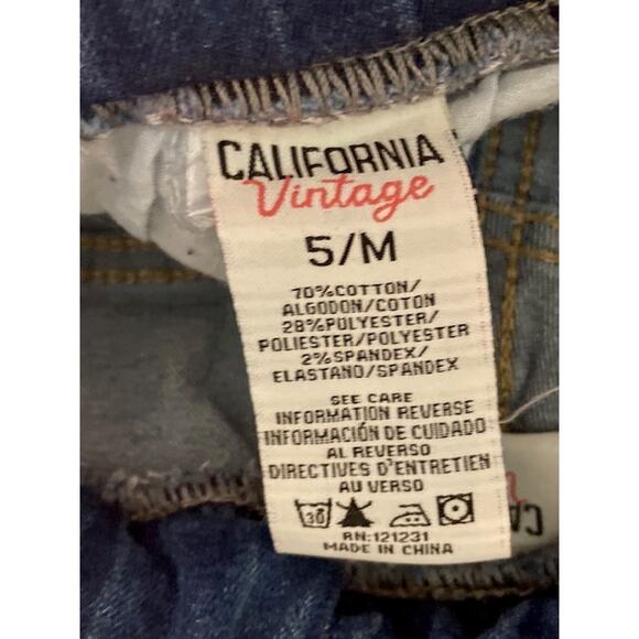 Drawstring Ripped Denim Jeans - California Vintage - Size 5 M - Picture 7 of 10